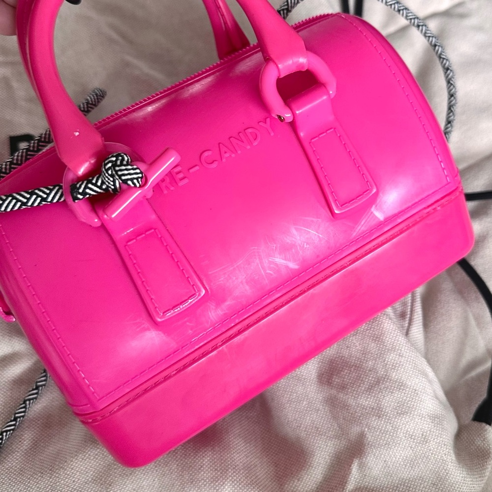 Furla RE-CANDY Mini Top-Handle Bag in Bright Pink - Picture 4 of 8